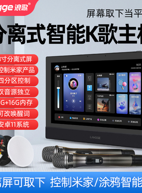 浪歌R18分离屏智能家居中控背景音乐主机K歌吸顶音响语音家庭影院