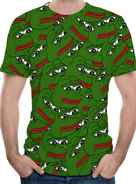 Sumer Hot Meme Pepe Frog T Shirt Men Summer Fashion万圣节t恤
