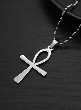 埃及项链欧美权杖吊坠安卡钛钢