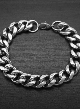 跨境欧美简约个性光面粗环链手链