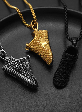 吊坠ins钛钢男女椰子鞋项链鞋