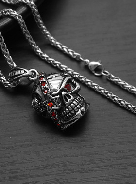 跨境海盗独眼骷髅头钛钢万圣节男