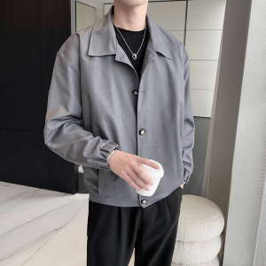 轻熟风春秋纯色单排扣大翻领修身夹克B297-7765-P88控118图片