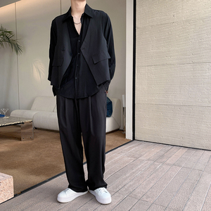 轻熟风纯色假两件马甲两件套装1 B297-291-特P108图片