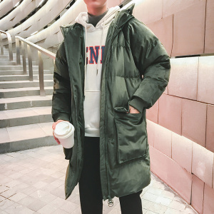 港风中长款面包服丝绒外套连帽棉服潮男B297-603-P150图片