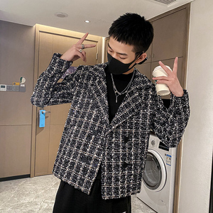 社会风春季小香格子西装休闲夹克B297-7739-P100控139图片