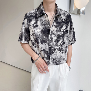 轻熟风潮牌设计感扎染夏威夷沙滩衬衫3 B297-358-P45图片