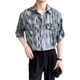 轻熟风高级纹理感慵懒风宽松衬衫2B297-1820-P60，男装衬衫，电商B297