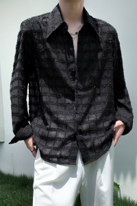 社会轻奢纯色方格宽松防晒衣B297-269-P65控105图片