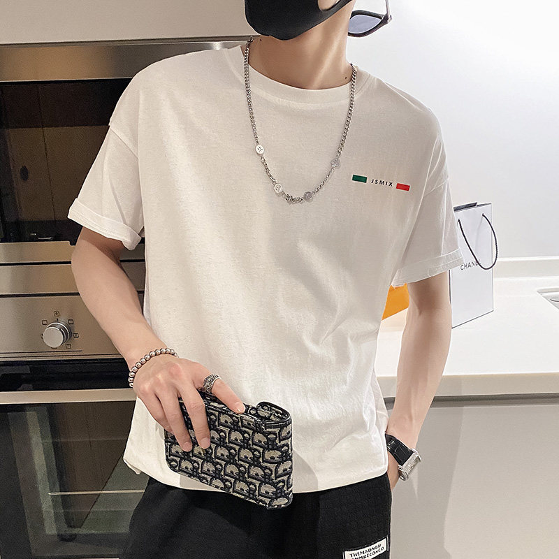 社会风后背青蛙印花宽松T恤潮男B297-158-P35控58图片
