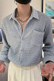 社会轻奢纯色高品质提花宽松蝙蝠袖衬衫B297-2311-P68控98，男装衬衫，电商B297