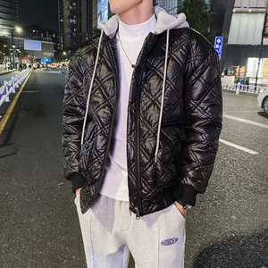 社会风夜景纯色可脱卸帽宽松棉衣上衣B297-2829-P128控168图片