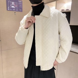 社会风纯色加厚立领外穿格子压花衣外套B297-7757-P130控168图片