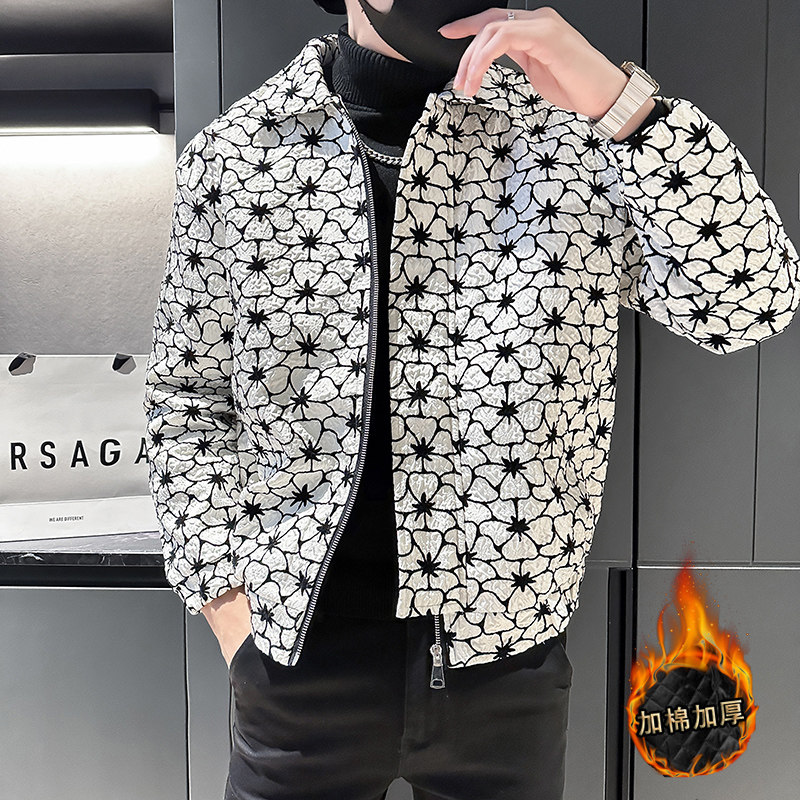 社会轻奢提花暗纹立体超声棉加厚棉衣痞帅B297-1811-P130,男装棉衣,电商B297