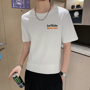 社会风纯色修身趣味创意印花休闲T恤B297-222-P35控58图片