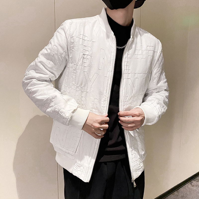 社会风纯色字母提线棒球领修身衣外套B297-7756-P135控178图片