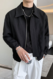 轻熟风绗线纯色翻领宽松休闲夹克B297-1801-P115控158，男装夹克，电商B297