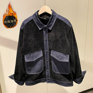 社会轻奢风纯色牛仔拼接雪尼尔方格衣B297-226--特P125控198图片