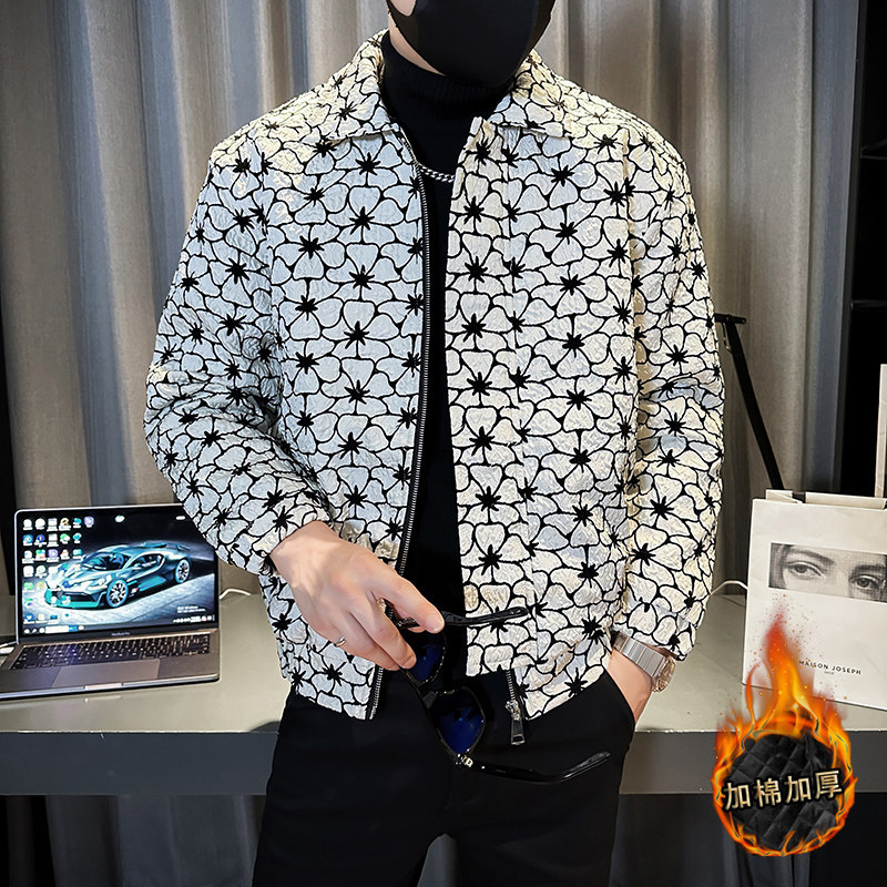社会轻奢提花暗纹立体超声棉加厚棉衣痞帅B297-1811-P130,男装棉衣,电商B297