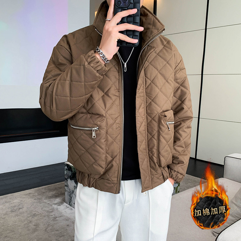 轻熟风纯色立体口袋绗线修身加衣B297-1810-P135控178,男装棉衣,电商B297