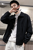 社会轻奢春秋纯色纽扣翻领宽松夹克B297-7765-P88控118，男装夹克，电商B297