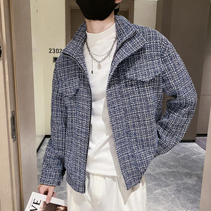 社会风格子口袋翻领休闲修身夹克B297-7768-P110控148图片