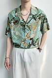 轻熟风沙滩度假宽松翻领花卉花衬衫痞帅B297-2201-P53控78，男装衬衫，电商B297