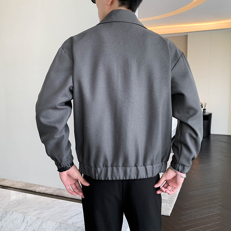 轻熟风春装纯色大口袋宽松翻领工装夹克外套B297-1805-P115控158,男装夹克,电商B297