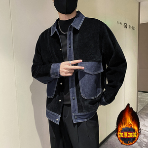 社会轻奢风纯色牛仔拼接雪尼尔方格衣B297-226--特P125控198图片