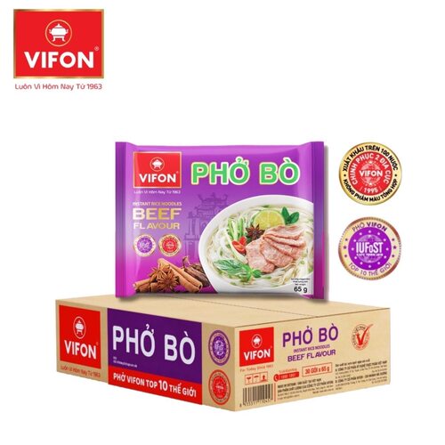 越南 vifon牛肉味河粉 鸡肉味 海鲜味 方便面30X65g包装 整箱包邮