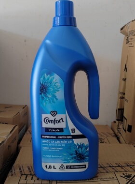 越南原装进口 衣物柔顺剂蓝色兰花香清香1.8L老版本