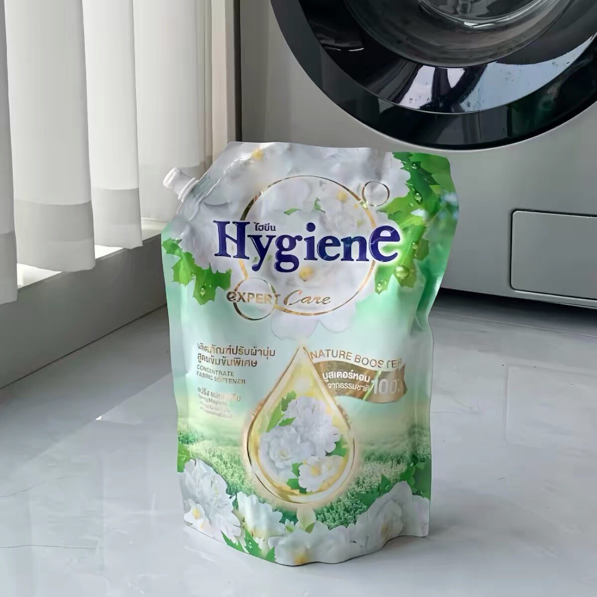 泰国Hygiene衣物柔顺剂防静电洗衣护理液柔软剂持久留香1000g袋装图片