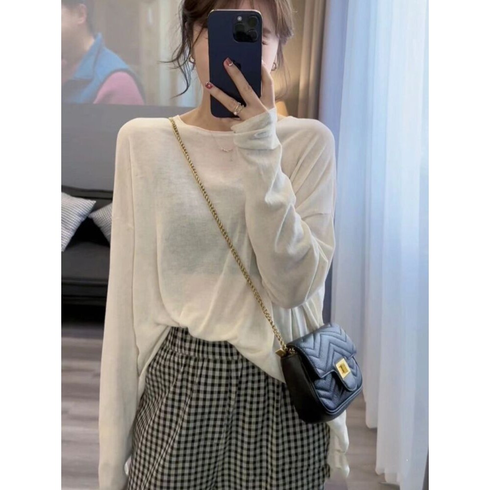 防晒衣服女夏季新款辣妹罩衫宽松防紫外线冰丝薄款长袖t恤ins上衣