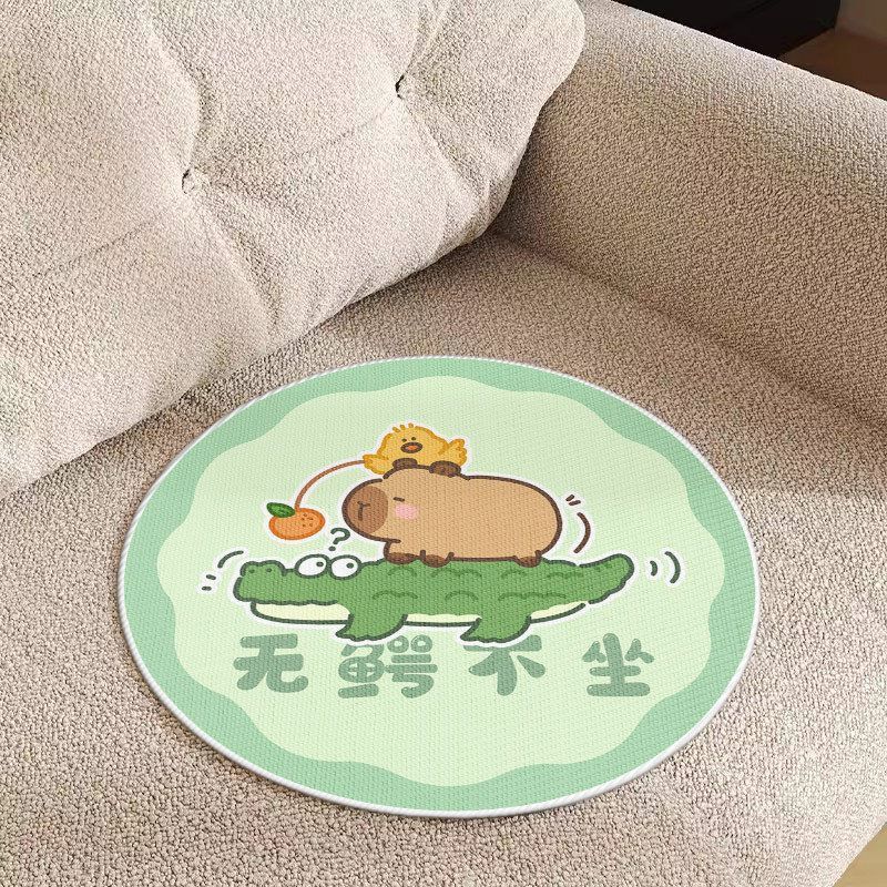 熊猫卡通学生冰丝屁垫办公室转椅透气降温坐垫夏季冰丝凉席椅子垫