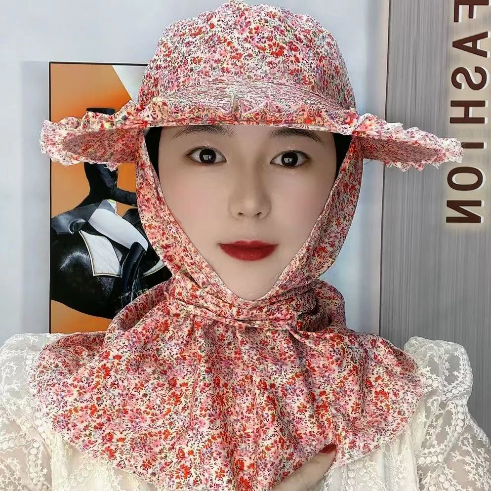 防晒帽子女防晒帽吹不翻夏季干农活工人工地遮阳帽女遮脸防紫外线