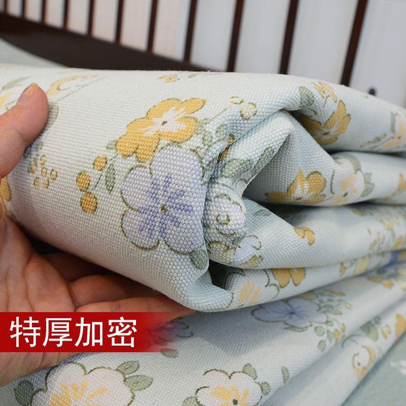 老帆布凉席全棉卡通裸睡空调软席宿舍加厚老粗布床单