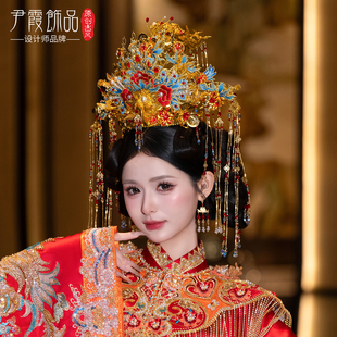 新款新娘凤冠中式秀禾服头饰汉服发冠明制婚礼结婚发饰品奢华大气