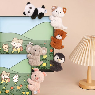 可爱小象企鹅动物公仔中控显示屏摆件毛绒玩具电脑装 饰品夹子玩偶