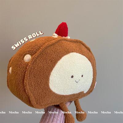 瑞士卷抱枕毛绒玩具面包玩偶
