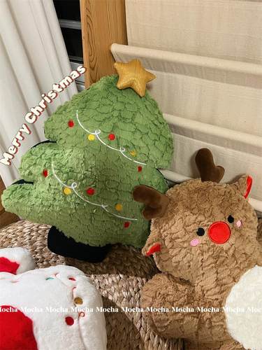 圣诞节日装饰抱枕雪人麋鹿