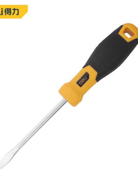 得力(deli)一字螺丝刀鱼雷柄螺丝批多功能起子改锥6x100mmDL63610