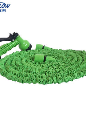 金诗洛K5026多功能伸缩水管水枪套装7种水花枪头配全套接头25FT绿