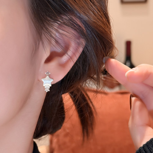 CUOOYINO初影925银针拉丝星耳扣