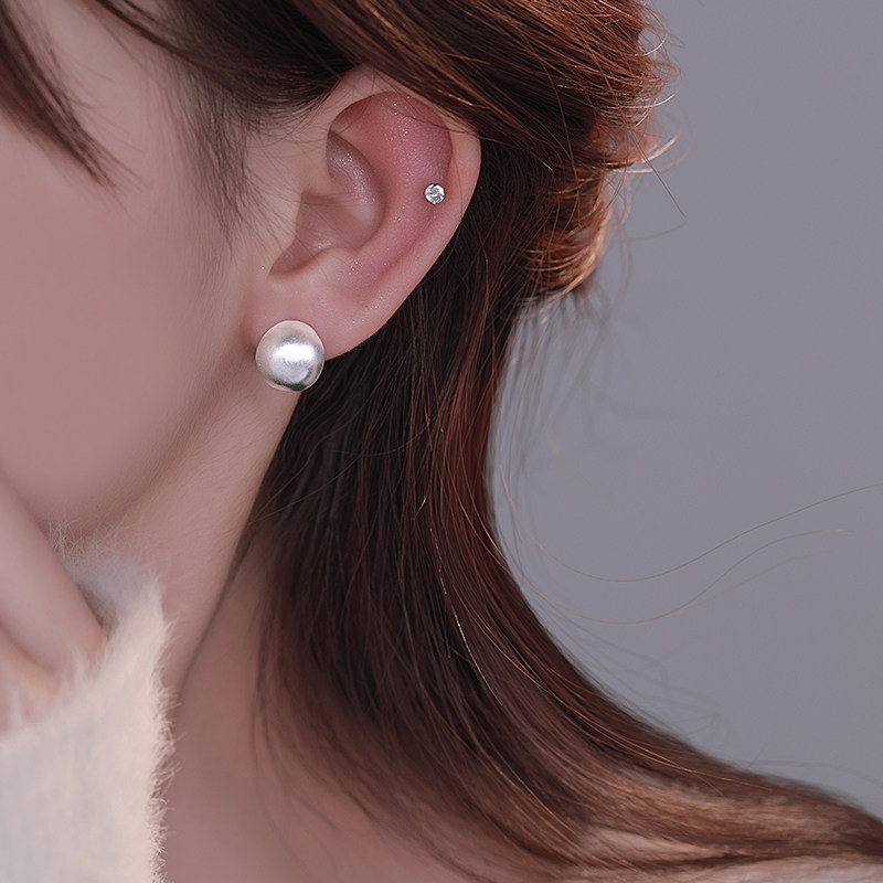 银豆豆925银针耳钉高级百搭