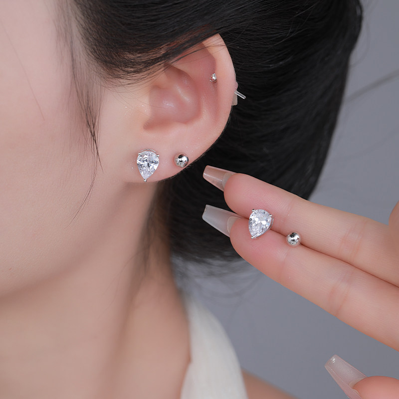 初影925纯银耳钉百搭耳饰