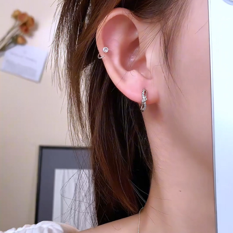 初影银河925银小耳环高级