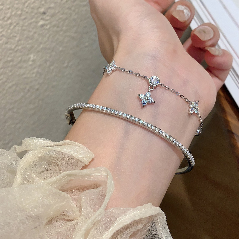 轻奢小众设计超闪单排满钻手镯