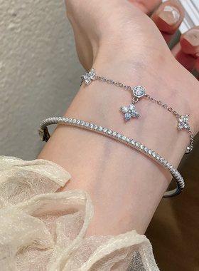 轻奢小众设计超闪单排满钻手镯