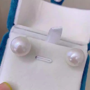 媲美澳白大珍珠耳钉18K金S925纯银耳环 10-13mm珍珠淡水强光正圆