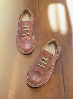 2024春夏意大利Eureka现货儿童手工皮鞋凉鞋复古魔术贴搭扣单鞋